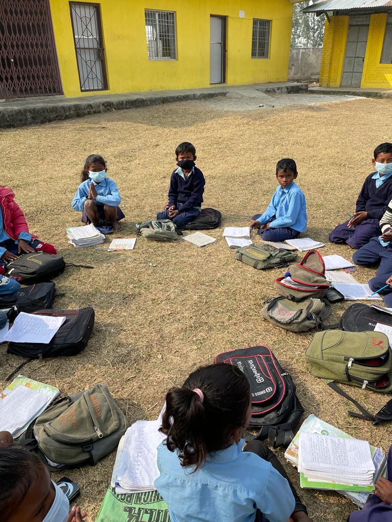 Outdoor class, Shehara Basic School