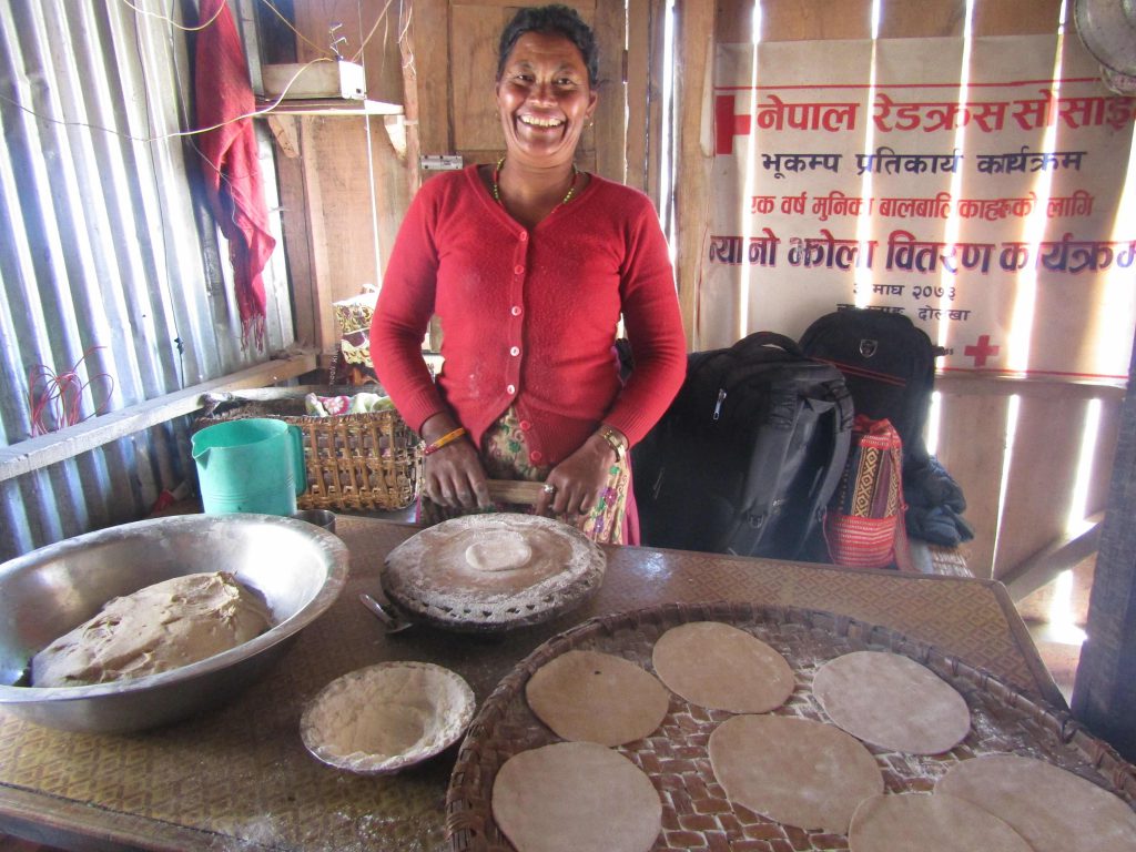 Bishnu Maya Shrestha in her shop, Jan. 2018